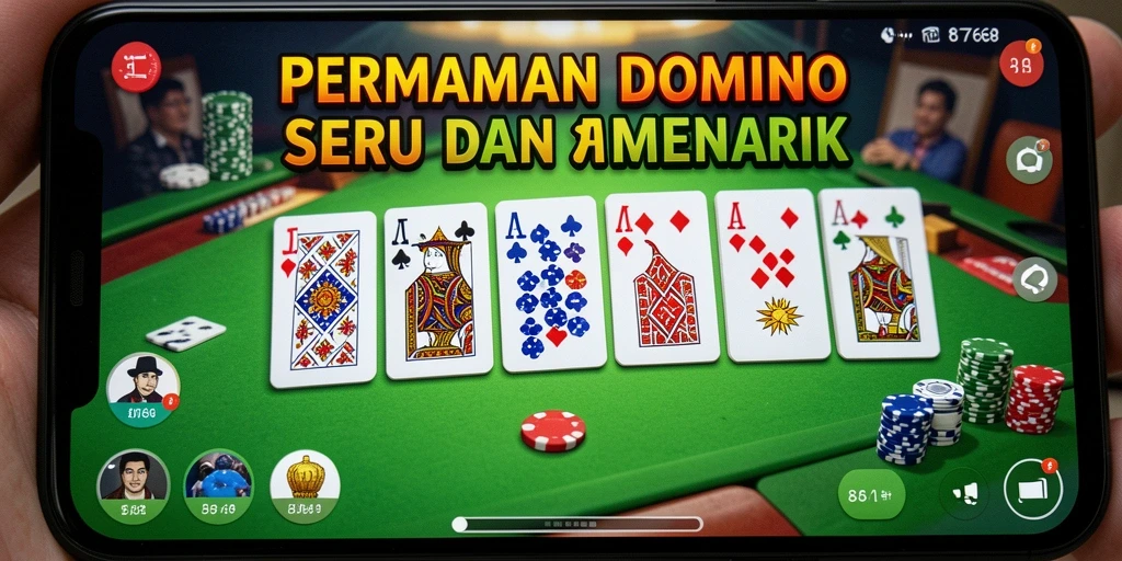Tampilan gameplay yang seru dalam permainan Domino 8768.