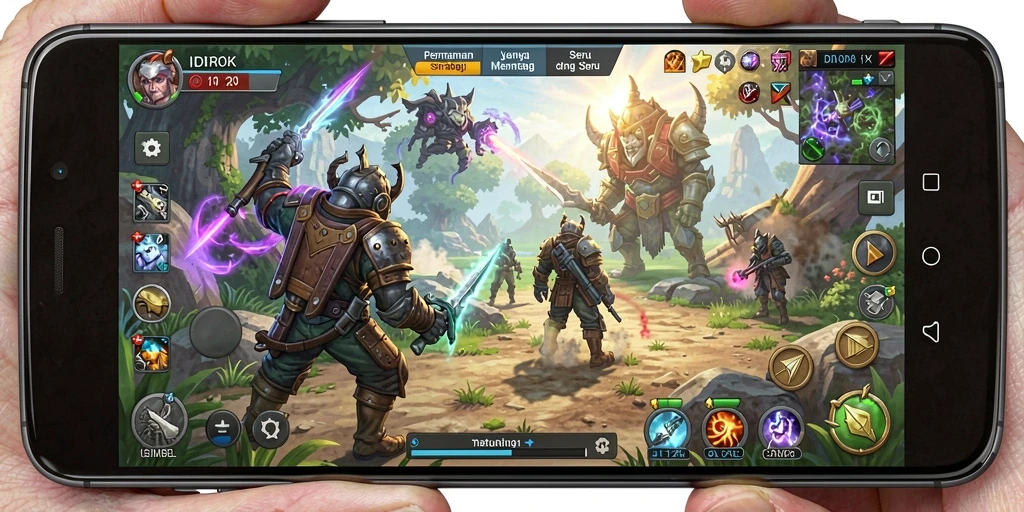 Tampilan gameplay seru dalam IDROK yang penuh tantangan dan strategi.