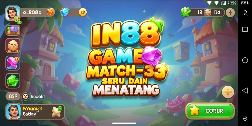 Tangkapan layar IN88 menampilkan aksi mencocokkan dalam gameplay Match-3 yang seru.
