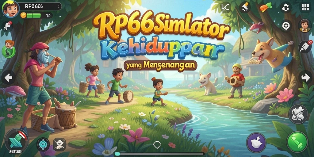 Screenshot gameplay RP66 menampilkan interaksi karakter dalam simulasi kehidupan.