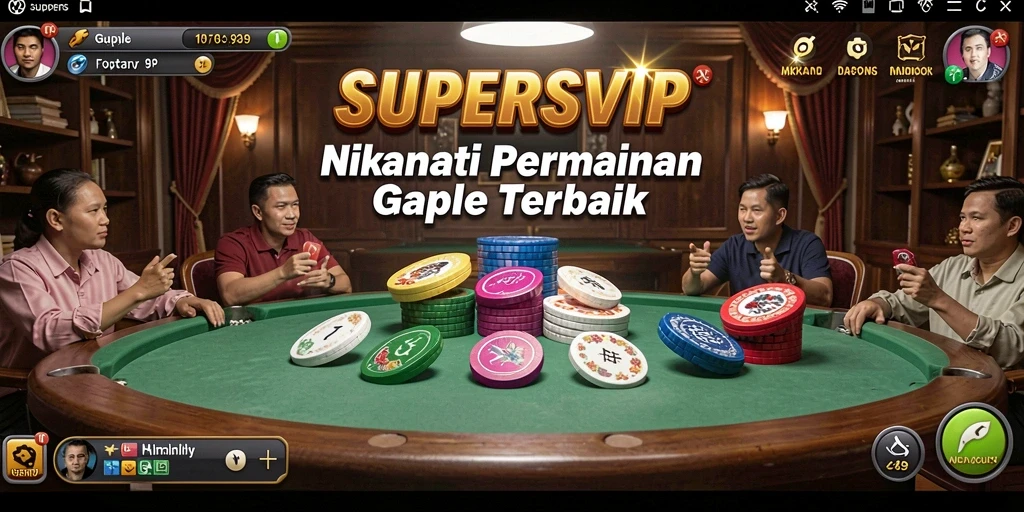 Screenshot gameplay SUPERSVIP yang menampilkan pertarungan seru di Gaple.