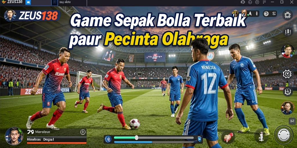 Tangkapan layar utama ZEUS138 menampilkan momen menegangkan di lapangan sepak bola.